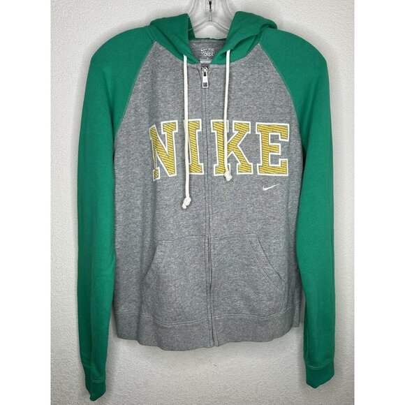 Nike Hoodie Womens Large Full Zip Athletic Dept Swoosh Sweatshirt Jacket Sports - Picture 2 of 16